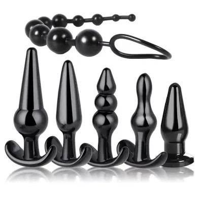 Hot Selling SM  6 Pcs  TPE Anal Butt Plug Set Men and Women Anal Sex Toys