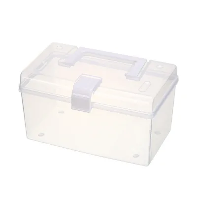 Desktop Plastic Stackable Storage Box Medicine Cabinet Multi-functional Portable Dust-Proof Moisture-Proof Foldable Flip Storage