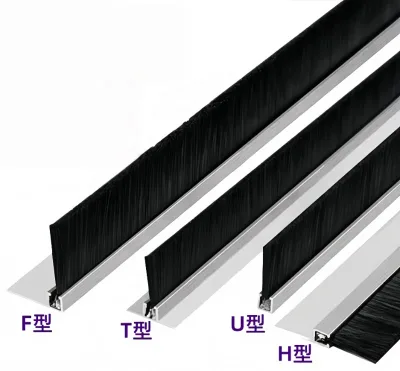 Aluminum Holder Strip Bristle Nylon Filament OEM Door Seal Brush Industrial Dust Proof Weather Stripping for Machine