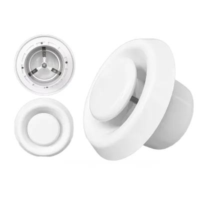Hot Selling Adjustable air Volume Abs Plastic Porcelain Round Fresh air Outlet Diffuser