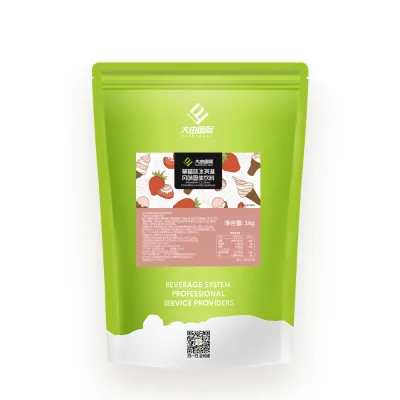 Wholesale discount factory direct supply milk tea raw materials bubble tea shop special strawberry ice cream powder