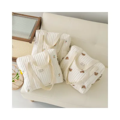 Fast Delivery Large Capacity Custom Maternal Quilted Travel Tote Diaper Bag Single Shoulder Baby Changing Bag for Newborn