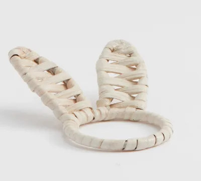 Eye-Catching Handwoven Rattan Bunny Ears Napkin Rings Tableware Decoration & Accessories for Wedding Party Restaurant Hotel