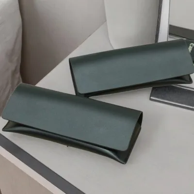 Sample Free Fashion Black Brand Sun Glasses Case Leather Travel Oversized Sunglasses Case