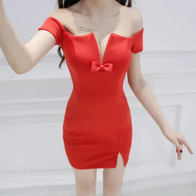 2019 Dropship China Short Sleeves Sweetheart Party Dress Women Midi Dresses