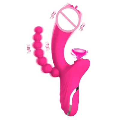 Rabbit Vibrator 3 in 1 G Spot Clitoral Vibrator Anal Dildo Vibrator 10 Sucking and Vibrating Licking Modes Sex Toys for Couples