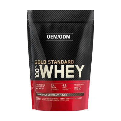 China Manufacturer Wholesale Whey Protein Gold Chocolate Hydrolysate Strawberry Flavor Whey Protein Powder