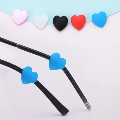 Wholesale Heart-shaped Silicone Glasses End Holder Eyewear Accessories Soft Cute Children Love Eyeglass Non slip Ear Hook