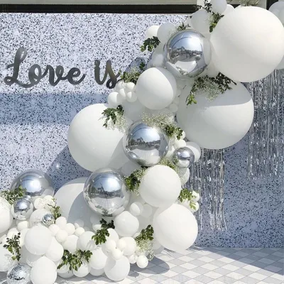 New Silver Balloon Set Wedding Birthday Party Decoration Housewarming Opening Decoration Supplies Wholesale