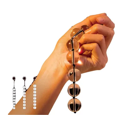 BDSM High-Low Temperature Resistant Durable Glass Anal Bead Chain Erotic Adult Play Tool for Men & Women's Anal Stimulation