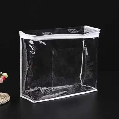 Wholesale Custom Logo Large Organizer Vinyl Clear Transparent PVC Bag Zipper Portable Waterproof Home Storage Foldable Design