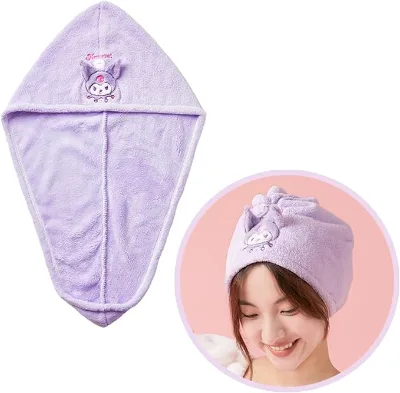 Dry Towel Wrap with Botton of Cute Hairbands for Women Girls
