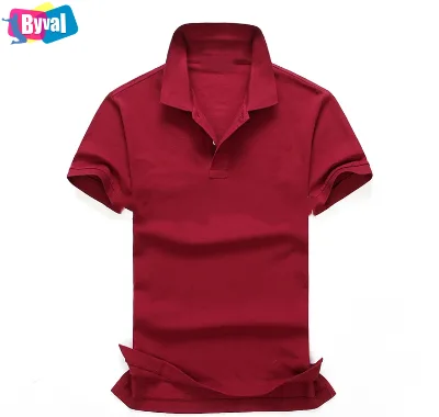 Byval Men's Classic Solid Knitted T-Shirt Placket Two Buttons Short Sleeve Polo Embroidered Printed Casual Plus Size Option
