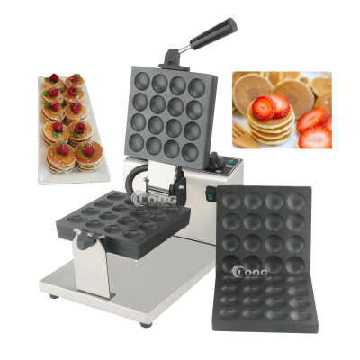 Commercial Electric Mini Pancake Maker Stainless Steel Non-Stick Coating Auto Shutoff Timer 110V-220V Poffertjes Grill