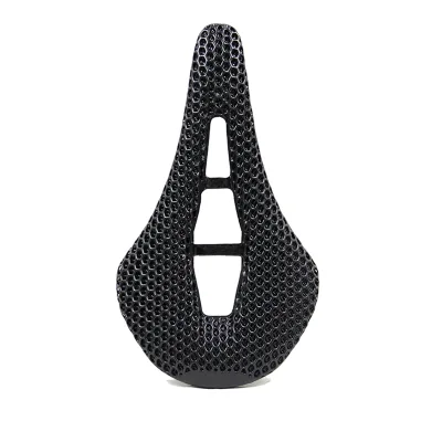 3D Printing Carbon Fiber Bicycle Saddle Ultralight Hollow Seat Comfortable Breathable Black Cushion for Mountain Road Bikes