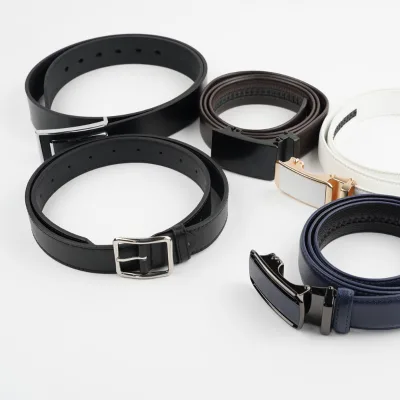 Wholesale High Quality Mens Leather Belt Custom Logo Genuine Split Leather Adjustable Alloy Buckle Belt