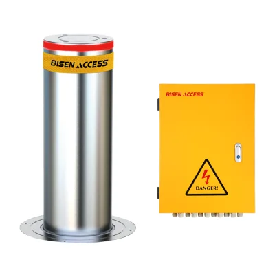 Bisen SD602-606 36V DC Brushless Automatic Retractable Bollard 304 Stainless Steel 6mm Impact Resistant 4s Fast Lifting Night