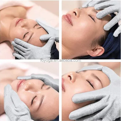 FOYOGA Silver Fiber Conductive Bio Gloves with Timing Control for Electrotherapy Facial Massager and Hand Massage CE Certified