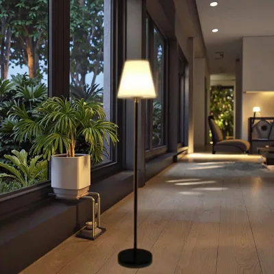 Nordic Style IP65 Solar Garden Floor Lamp with Remote Control Dimmable LED Mushroom Design for Home Decor