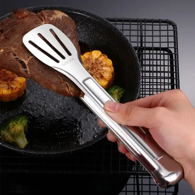 Non-Slip Stainless Steel Food Tongs Meat Salad Bread Serving Clip Barbecue Grill Buffet Clamp Cooking Tools Kitchen Accessories