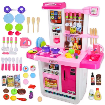 Kids Kitchen Vegetables and Food Pretend Cooking Cutting Toy with Light Music