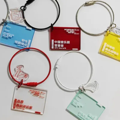 Custom Colored Transparent Acrylic Keychains Various Shapes Personalized Text for Wedding Birthday Party Favors