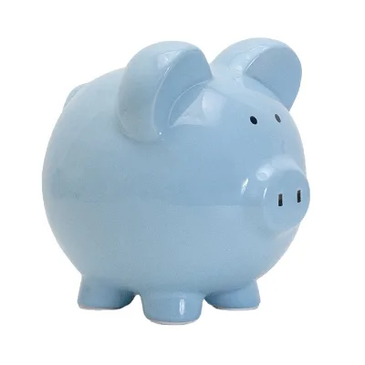 Wholesale Sky Blue Pig Shaped Ceramic Piggy Bank for Boy and Girl
