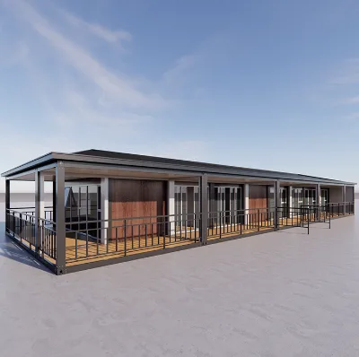 Two Bedroom Flat Pack Container Prefab Home Kit Modern Design Steel Sandwich Panel ISO9001 Certified Office Building Kitchen Use