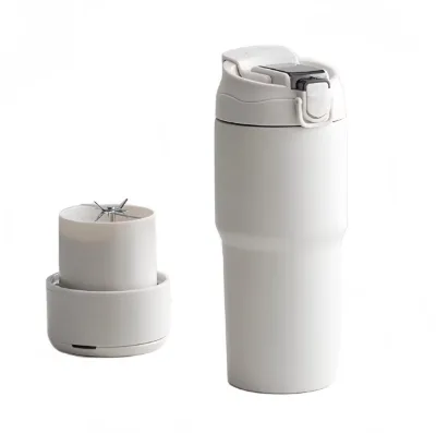 Cordless Portable Juice Cup with 316 Stainless Steel Inner Liner, Double Lid Design, 10-Blade Stainless Steel Blender
