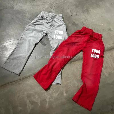 High Quality Custom Blank High Waist Loose Vintage Jogging Oversized Stacked Men's Flare Acid Wash Sweatpants