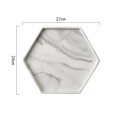 Hot Sale High Range Ceramic Round Pink Marble Jewelry Dish Black Rectangle Storage Tray