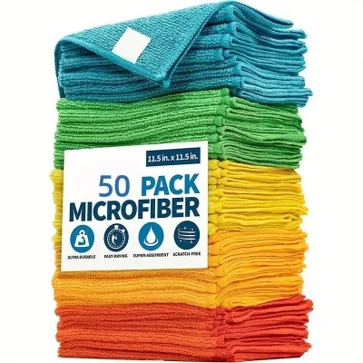 Wowei 2024 Customized Microfiber Cleaning Cloths Washable Reusable Wash Cloth Towels Rags for Cars Kitchen