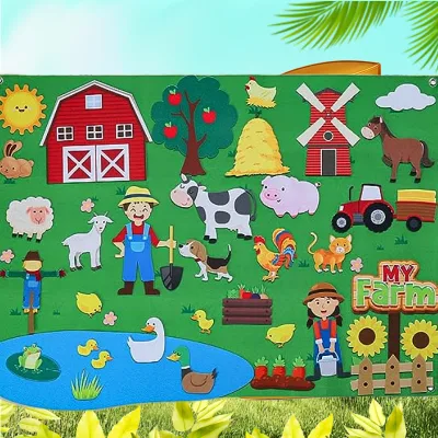 Felt Busy Board Children's Educational Learning Board DIY Early Childhood Education Cartoon Toy Story Board