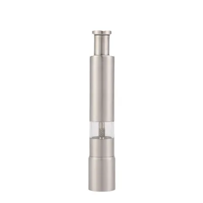 Novelty Thumb Push Pepper Mill Portable Salt Mill Manual Pepper Mill Salt Shaker Stainless Steel Spice Grinder Barbecue Kitchen