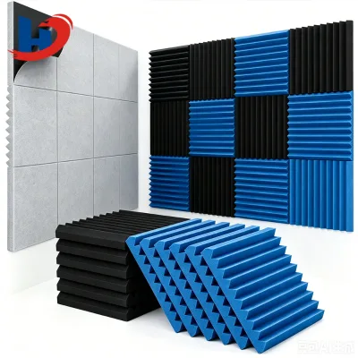 Easy Install Wedge Acoustic Foam 12x12 Inch Self-adhesive Sound Insulation Sponge NRC 0.5 Recording Studio KTV Office Partition