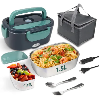 2 in 1 Electric Food Warmer Lunch Box Portable 220v/110v/12v/24v Heating, Elektrische Brotdose