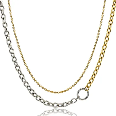 Fashion18K Plated Gold Double Layer Necklaces 316L Stainless Steel Necklace With Jewelry Gifts Y2k fairy Choker Chains