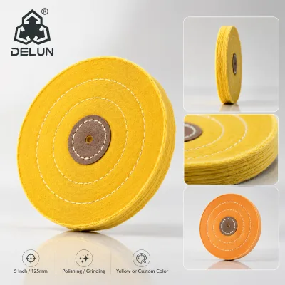 DELUN 5 Inch 125mm Cloth Polishing Wheel for Metal Stainless Steel Wood Stone and Jewelry Surface Finishing Wholesale