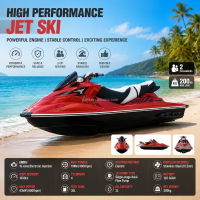 1300cc Jet Ski Motorboat High Performance Personal Watercraft Racing Speed Boat 2 Seater Water Scooter for Adventure