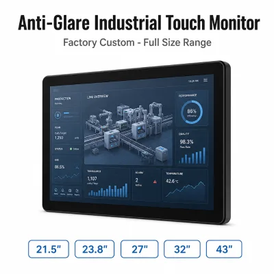 Factory Custom 21.5 23.8 27 32 43 Inch PCAP Capacitive Touch Screen Monitor Anti Glare Industrial Kiosk Display