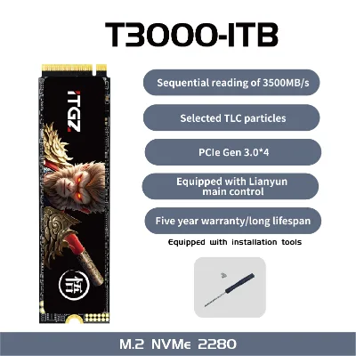 1TB M.2 2280 NVMe SSD PCIe Gen3 TLC 3000MB/s Internal Solid State Drive Factory Direct Wholesale