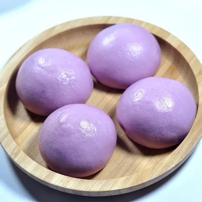 Wholesale Breakfast Chinese Snacks Popular Frozen Purple Potato Steamed Bun Pastry Heated Instant Sweet Pastries for Busy