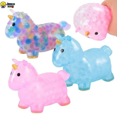 JITENG Factory Hot Selling New Creative Decompression Animal Rainbow Horse TPR Vent Toy Decompression Ball