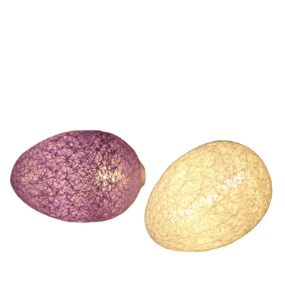 New 1.8M 10 LED Egg Cotton Egg Easter Bunny Easter Egg Decoration Party Purple String Lights