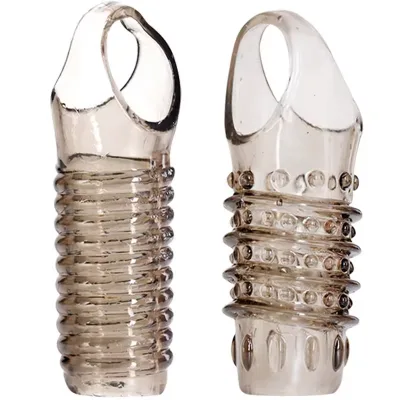 Reusable Penis Enlarge Sleeves Delay Ejaculation Cock Rings for Men