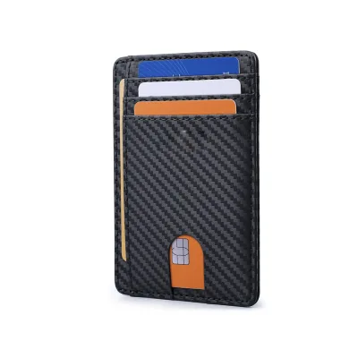 Ultra Thin Minimalist Front Pocket RFID Shielded Leather Wallet