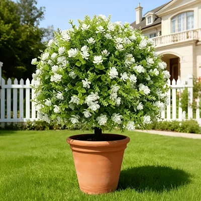 Simulated Camellia Eucalyptus Bouquet Outdoor Garden Courtyard Artificial Flower Arrangement Decoration artificial flower