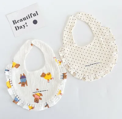 Factory Custom Cotton Print Washable Reusable Baby Bibs Comfortable Soft Baby Bib
