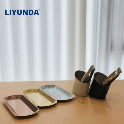 Liyunda Stainless Steel Nordic High Multi-color Buffet Server Tableware Cutlery Holder Container Plate Rest Food