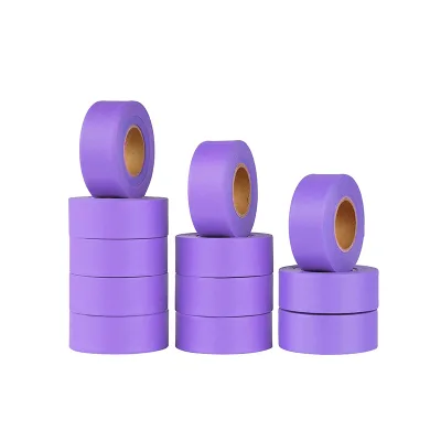 Purple Multi Color Non-adhesive Mining Oil Exploration Hand Tear Handle Pvc Marking Flagging Tape Roll